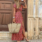 Júlia – Vestido longo boêmio fluido com cinto