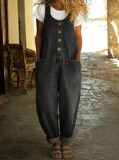 Graça - Macacão de Algodão Denim Lavado Vintage