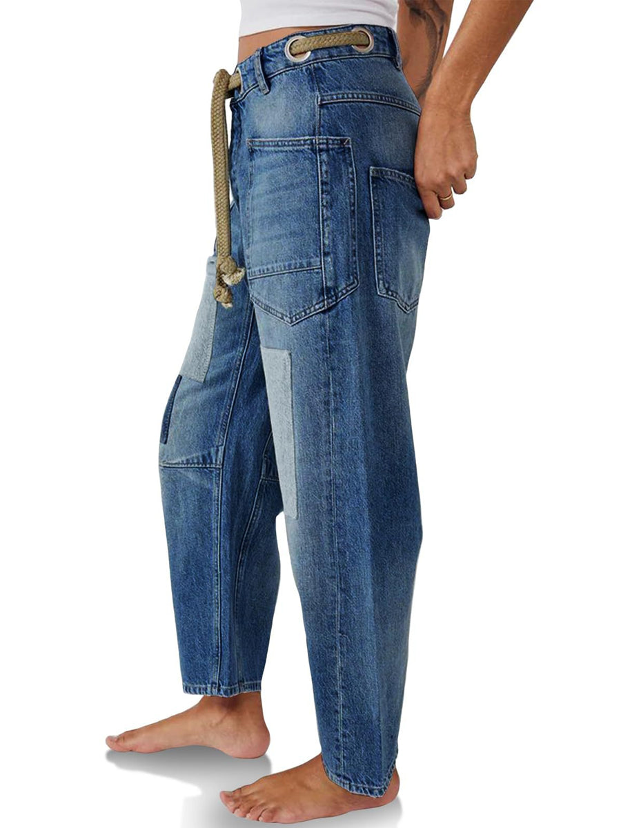 Margarida - Jeans de Corda em Patchwork