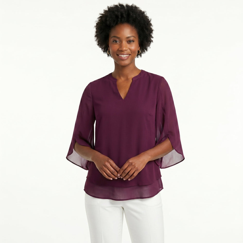 Francisca - Blusa com Mangas de Folhos