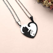 Luciana | Colar Coração Gatos Yin Yang