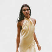 Gala - Satenasta halter obleka