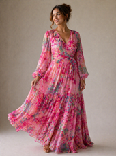 Isabel | Vestido Traçado Floral Fluido