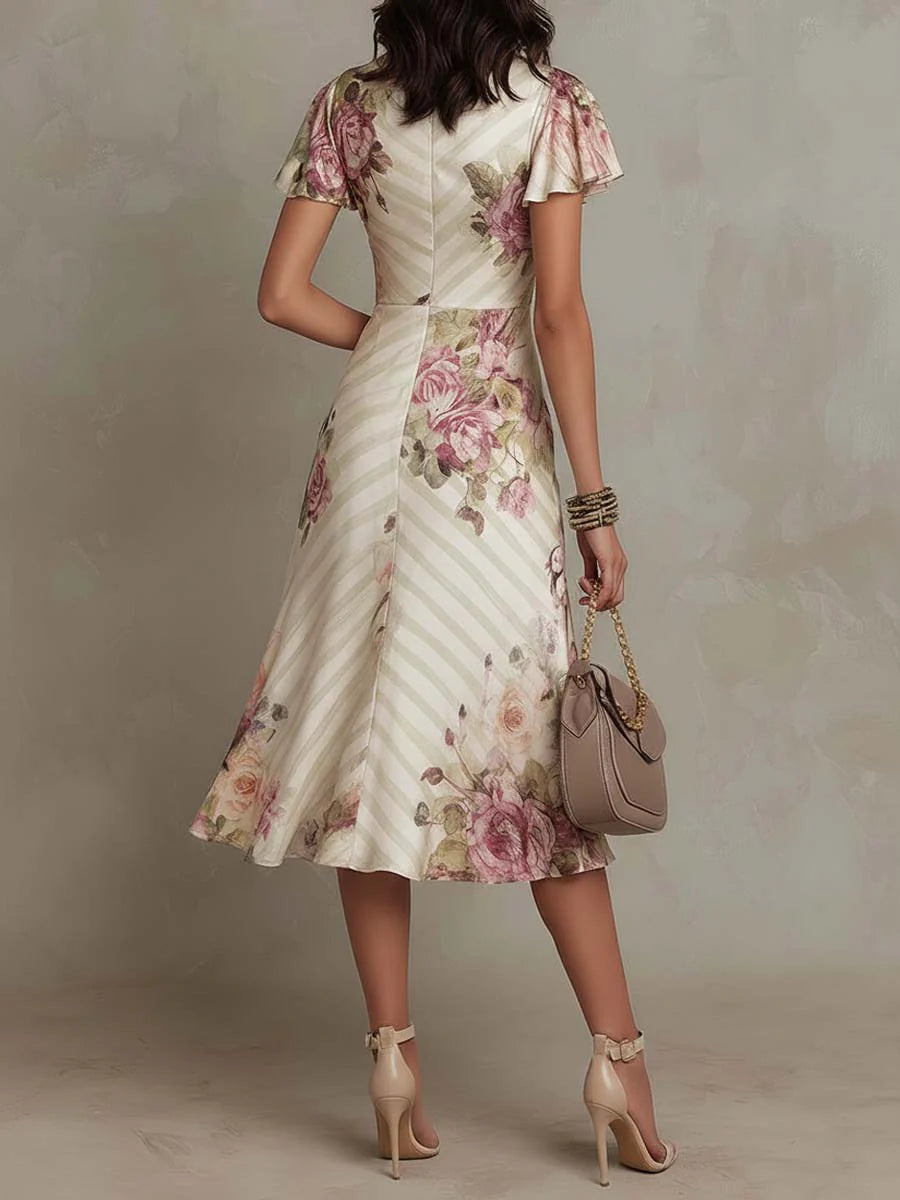 Aida – Elegantna midi satenska obleka