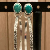 Alzira | Brincos Boho com Pedra e Argola