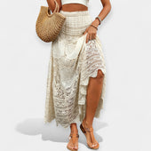 Saia midi com renda