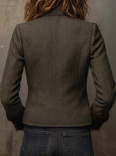 Aurélia | Blazer em Espinha com Debrum em Contraste