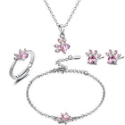 Conjunto prateado com rosa