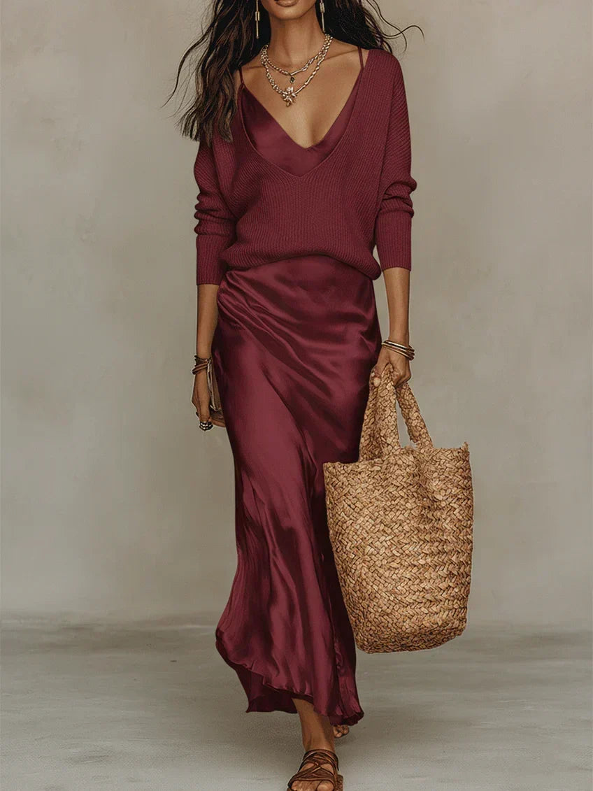 Ana | Vestido Midi Acetinado