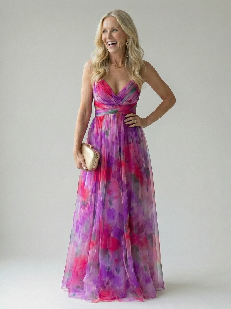 Lídia | Vestido Comprido Traçado Fluido