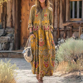 Maria - Vestido Casual de Manga Longa Inspirado no Vintage