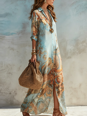 Beatriz | Vestido Comprido Estampado em Chiffon