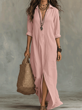 Bárbara | Vestido Camiseiro Comprido com Botões
