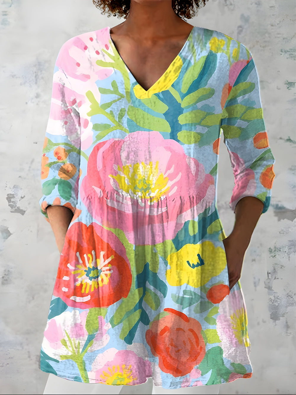 VALERIE | Dolga bluza z V-izrezom