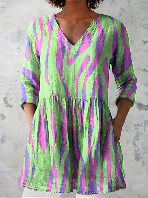 LYLA | Dolga bluza z V-izrezom
