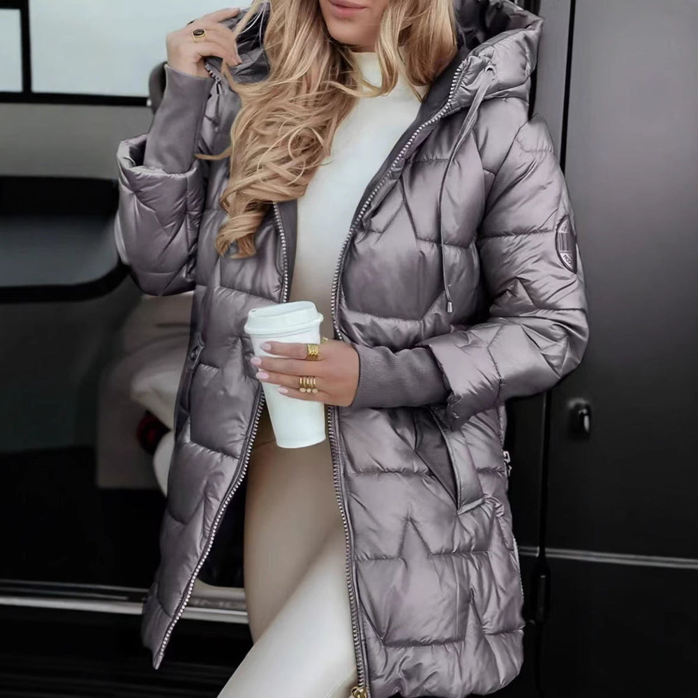 KATERINA | Lahek prešit plašč s kapuco