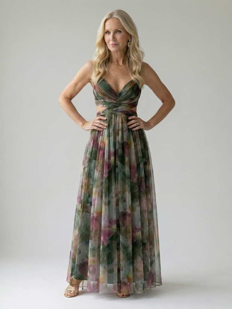 Lídia | Vestido Comprido Traçado Fluido
