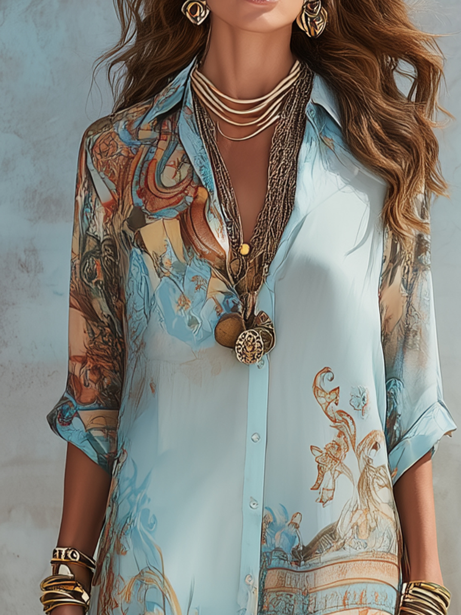 Beatriz | Vestido Comprido Estampado em Chiffon