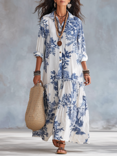 Flávia | Vestido Comprido Floral com Botões
