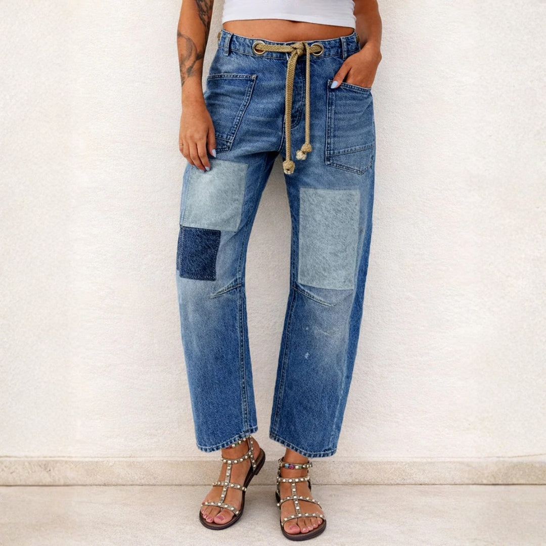 Margarida - Jeans de Corda em Patchwork