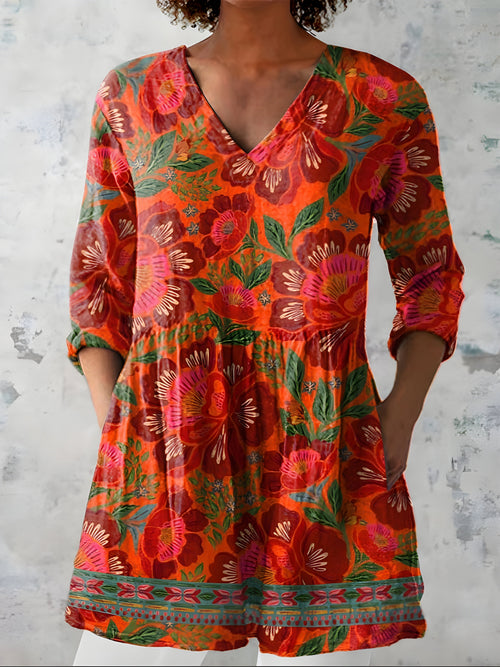 PRISCILLA | Dolga bluza z V-izrezom