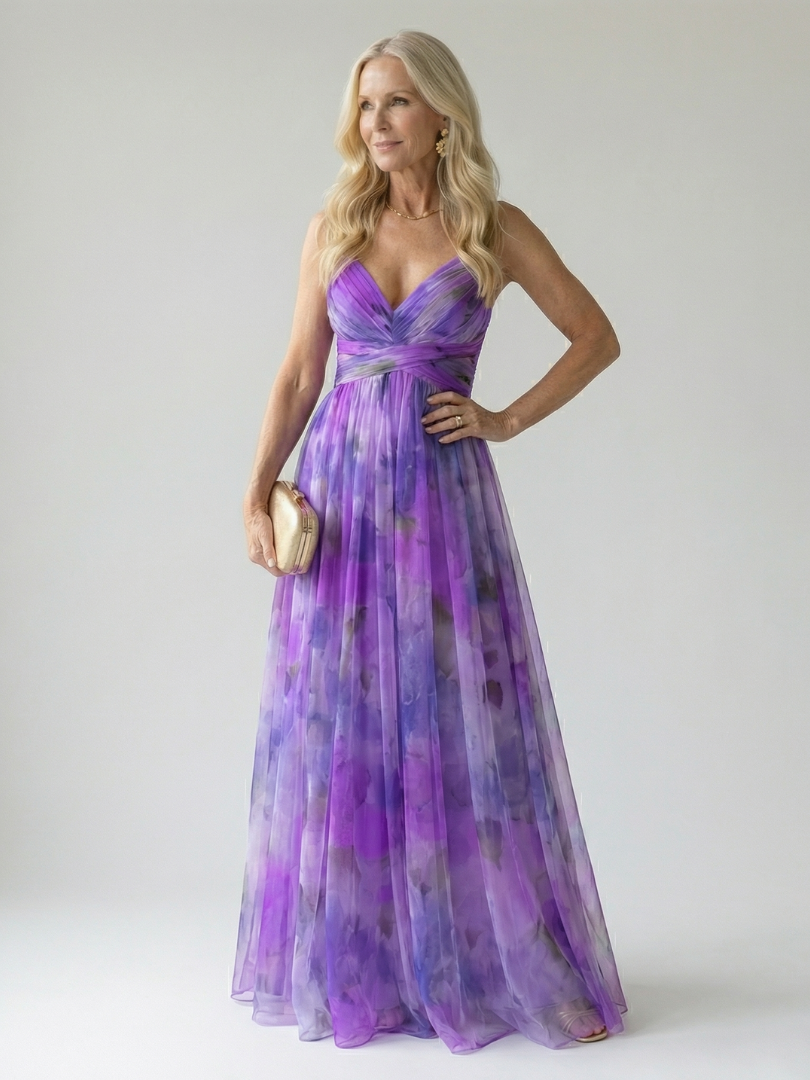 Lídia | Vestido Comprido Traçado Fluido