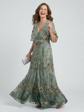 Rosalina | Vestido Comprido Floral com Decote em V