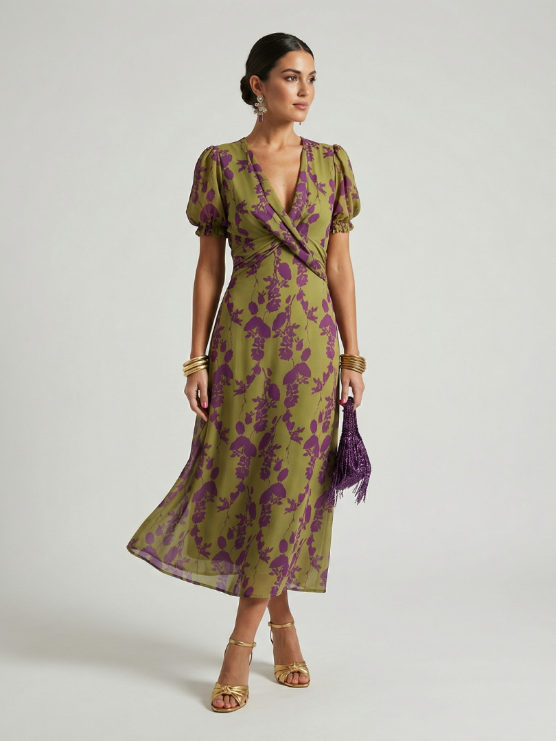 Clarisse | Vestido Midi Floral Descontraído