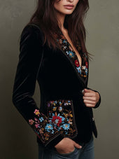 Rosália | Blazer Bordado com Flores Multicolor