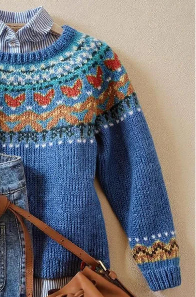 Irene | Klasičen vintage pleten pulover