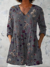 ADDISON | Dolga bluza z V-izrezom
