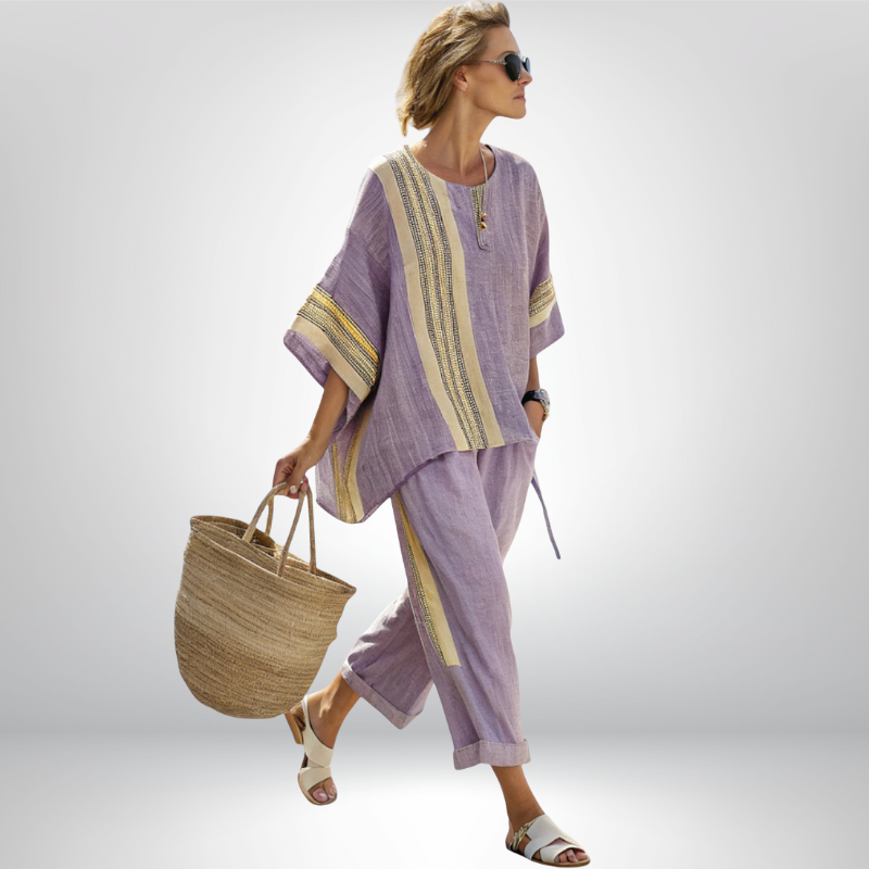 Diana - Conjunto boho com riscas