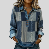 Mariana | Blusa Patchwork com Gola e Botões