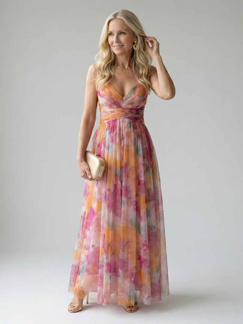 Lídia | Vestido Comprido Traçado Fluido