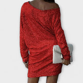 Vestido de festa com lantejoulas