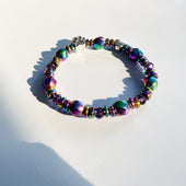 Mafalda | Pulseira Patinha e Coração Iridescente