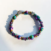 Mafalda | Pulseira Patinha e Coração Iridescente