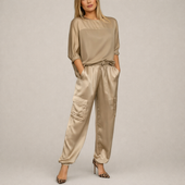 Clara - Conjunto Cargo de Cetim Laxo