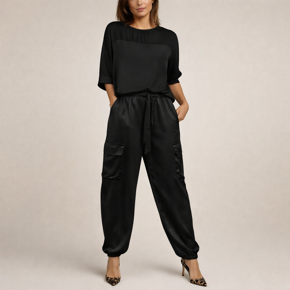 Clara - Conjunto Cargo de Cetim Laxo