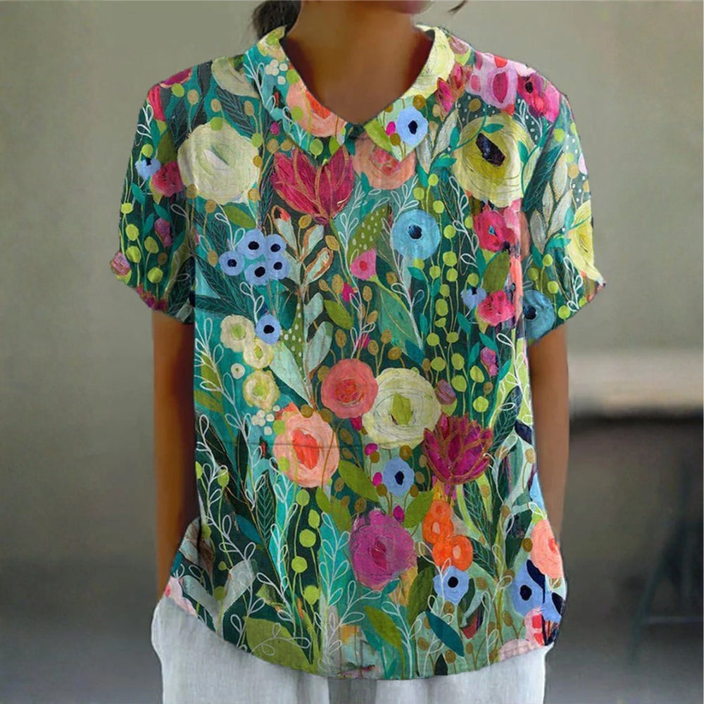 Diana - Camisa Floral em Aquarela