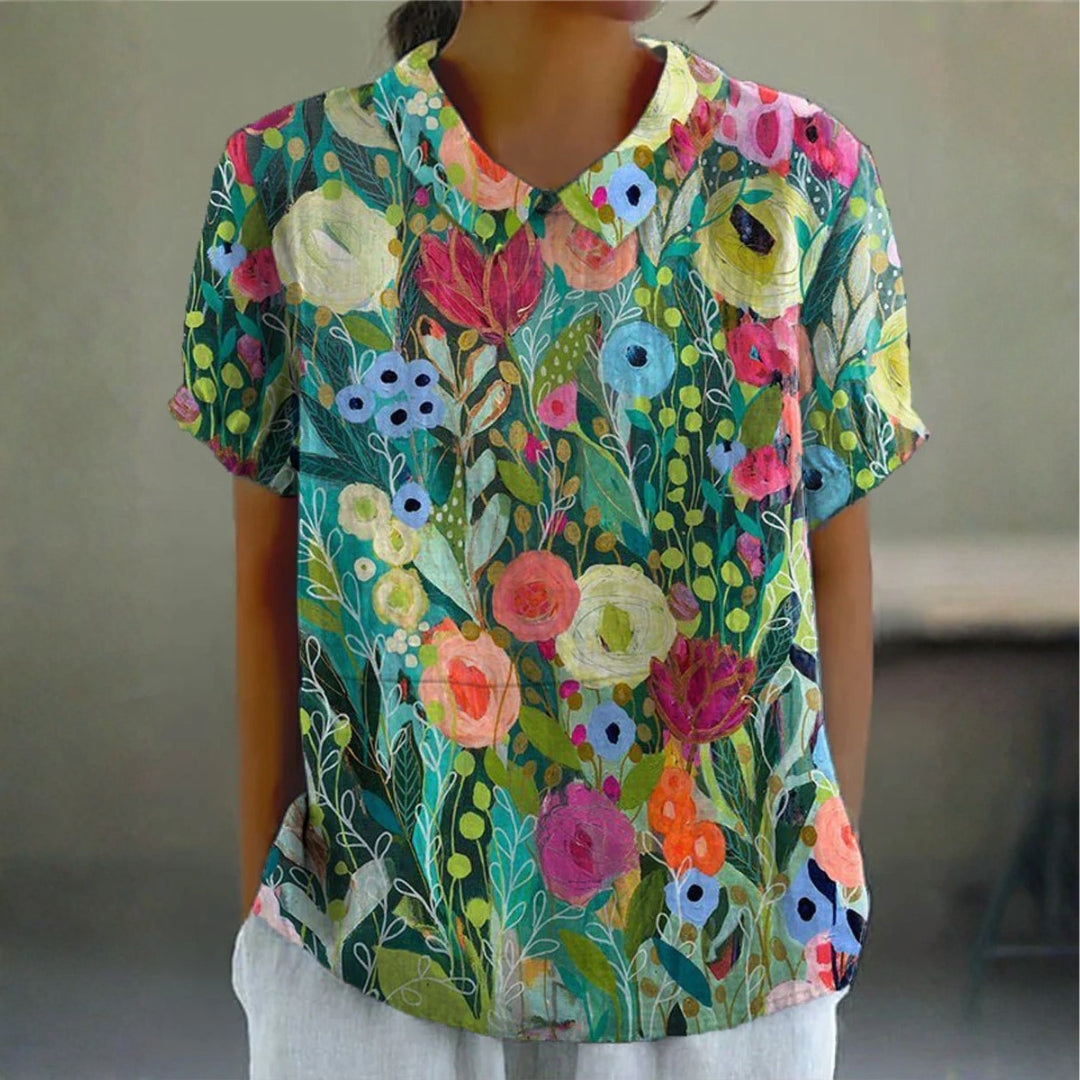 Diana - Camisa Floral em Aquarela