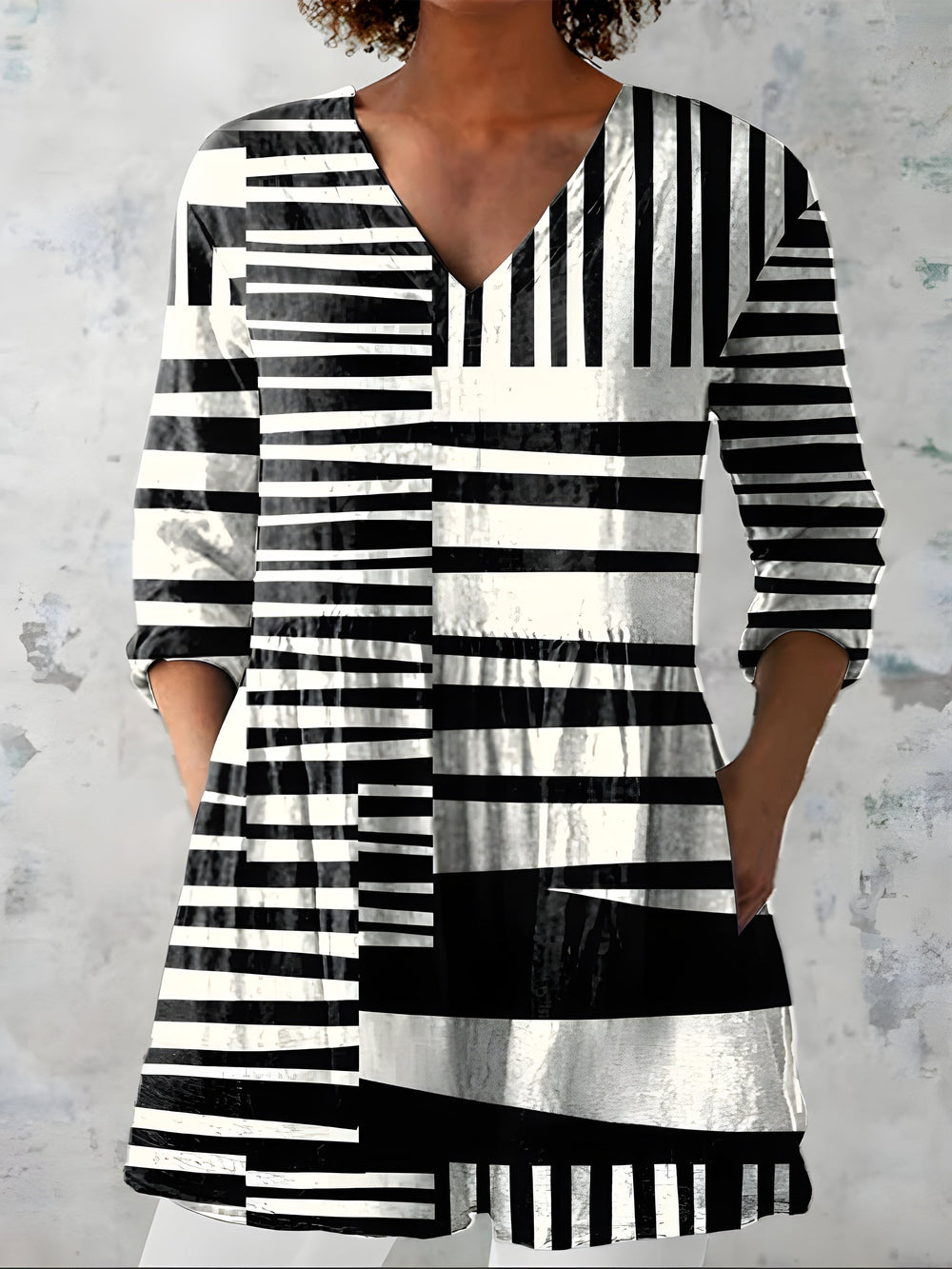 SIENNA | Dolga bluza z V-izrezom