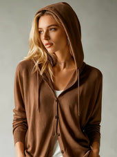 Camilla | Jopica s kapuco in gumbi – kapučino