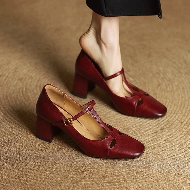 Odete | Sapatos de Salto Clássicos com Tira em T