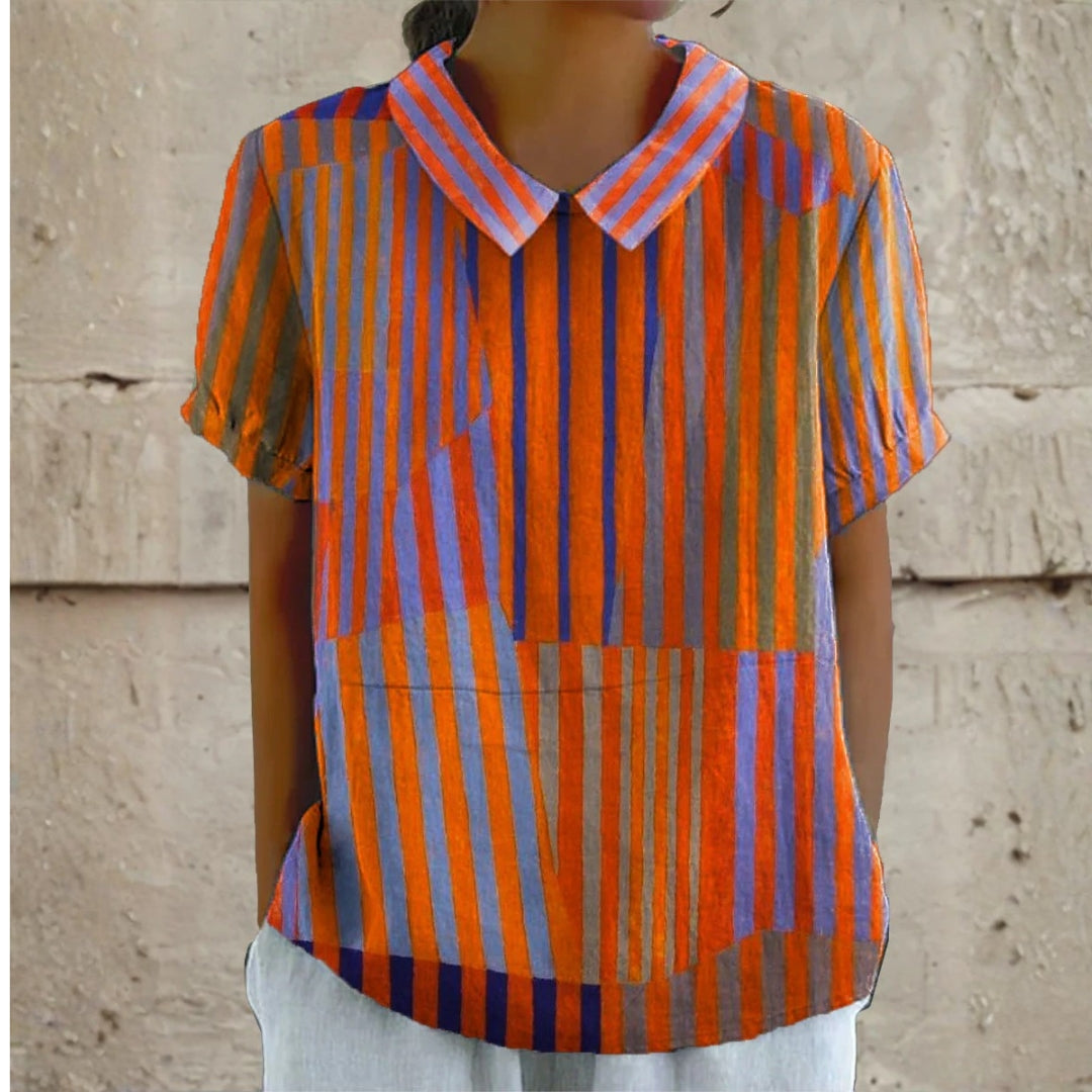 Nina - Camisa Listrada Geométrica