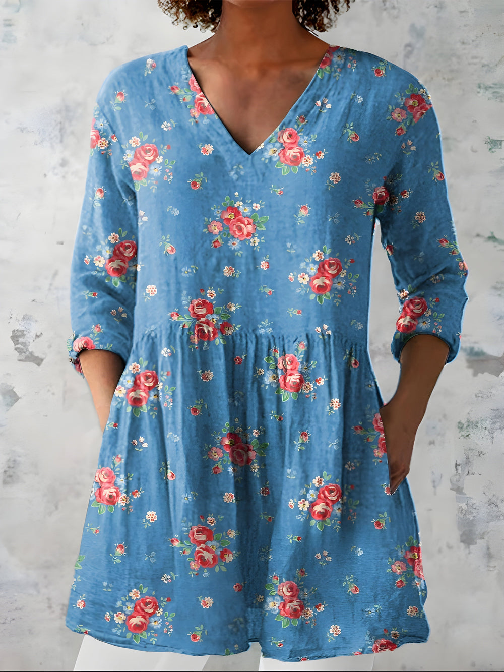 LUCIA | Dolga bluza z V-izrezom