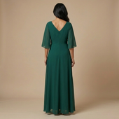 Lúcia - Vestido de chiffon com decote em V