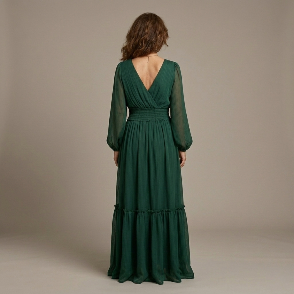 Ana - Vestido de chiffon com decote em V