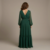 Ana - Vestido de chiffon com decote em V