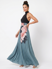 Serafina | Vestido Comprido Halter Estampado